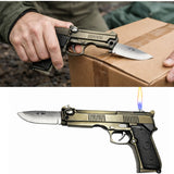 Navaja plegable 2 en 1 con encendedor integrado para camping — imagen 2 de 3