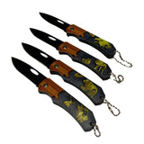Set de 4 mini navajas con mango de madera y grabados de fauna — imagen 4 de 4