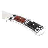 Cuchillo drop point con mango de madera bicolor para camping — imagen 2 de 4