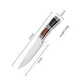 Cuchillo drop point con mango de madera bicolor para camping — imagen 3 de 4