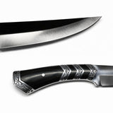 Cuchillo tipo Bowie de hoja larga con acabado pulido y funda — imagen 2 de 4