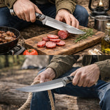 Cuchillo tipo Bowie de hoja larga con acabado pulido y funda — imagen 4 de 4