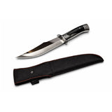 Cuchillo de caza bowie con acabado pulido espejo y mango grabado — imagen 2 de 3