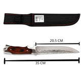 Cuchillo bowie de 35 cm con hoja grabada y mango de madera — imagen 3 de 3