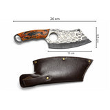 Cuchillo cleaver de hoja ancha decorada con funda protectora — imagen 4 de 6