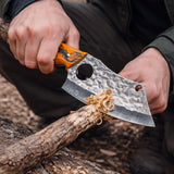 Cuchillo cleaver de hoja ancha decorada con funda protectora — imagen 5 de 6
