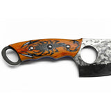 Cuchillo de hoja ancha con mango grabado de escorpión y funda — imagen 2 de 5