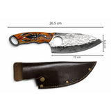 Cuchillo de hoja ancha con mango grabado de escorpión y funda — imagen 4 de 5