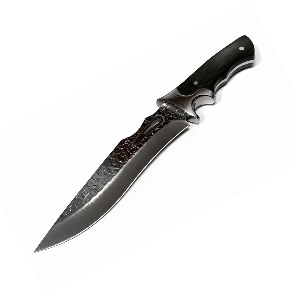 Cuchillo fijo bushcraft con guarda protectora y funda