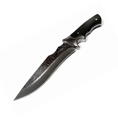 Cuchillo fijo bushcraft con guarda protectora y funda