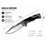 Navaja EDC survivor de acero inoxidable con seguro de bloqueo — imagen 3 de 5