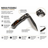 Navaja plegable con acabado tipo mármol en relieve 3D y clip metálico — imagen 2 de 4