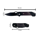 Navaja EDC compacta con hoja negra y mango tipo madera — imagen 3 de 4
