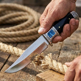 Cuchillo bowie de hoja fija en acero inoxidable con funda protectora — imagen 5 de 6