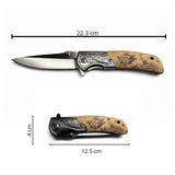 Navaja premium con grabado de águila y venado en el mango — imagen 4 de 5