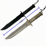 Cuchillo tipo Rambo con funda que incluye brújula y anzuelos de pesca — imagen 2 de 3