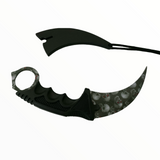 Cuchillo tipo karambit táctico en gris, azul y tornasol — imagen 1 de 3