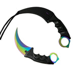 Cuchillo tipo karambit táctico en gris, azul y tornasol — imagen 3 de 3
