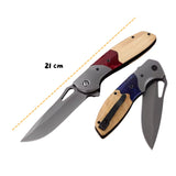 Navaja plegable EDC de 21 cm con mango bicolor y clip metálico — imagen 2 de 5