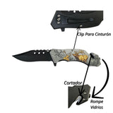 Cuchillo plegable estilo selva para cortar soga en actividades outdoor — imagen 2 de 4