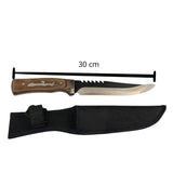 Cuchillo multifuncional con sierra y mango de madera con funda — imagen 2 de 2