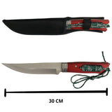 Cuchillo de acero inoxidable con mango envuelto en cuerda de supervivencia — imagen 2 de 2