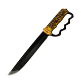 Cuchillo boxer con mango estilo asta, protector nudillera y funda de tela — imagen 1 de 4