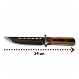 Cuchillo Bowie de 34 centímetros con mango de madera y funda de tela — imagen 4 de 4
