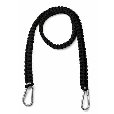 Correa de paracord de 77 cm con mosquetones metálicos en ambos extremos