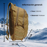 Mochila impermeable de 35 litros con múltiples compartimientos — imagen 2 de 7