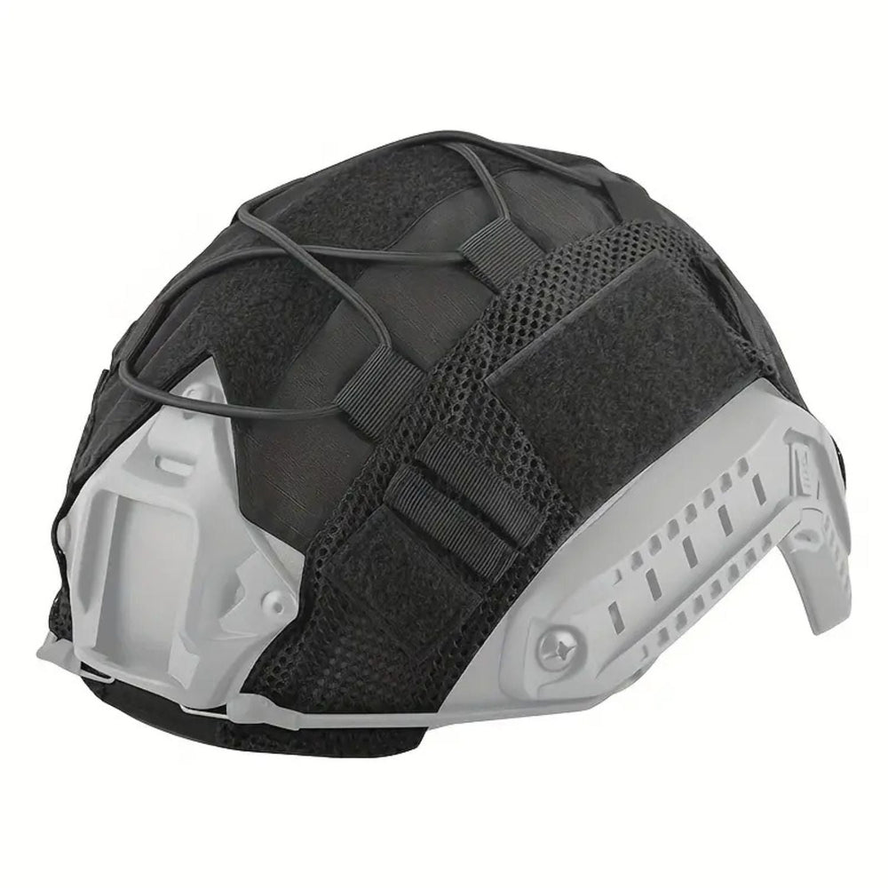 Cubierta de casco tipo malla de nylon con cuerda elástica de ajuste