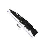 Navaja plegable táctica de 17 cm con hoja drop point y acabado negro mate — imagen 2 de 4