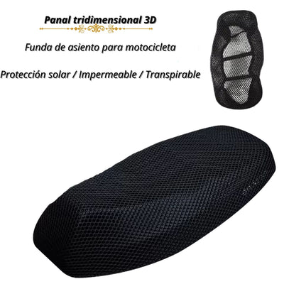 Funda de asiento 3D transpirable para motocicleta en talla XL o XXL