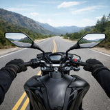 Espejos laterales universales para moto con brazo metálico, color negro — imagen 2 de 3