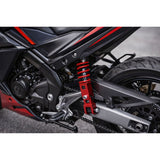 Soporte elevador de amortiguador trasero en aluminio CNC rojo para moto — imagen 3 de 4