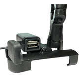 Soporte universal 360° para celular en motocicleta con carga USB integrada — imagen 2 de 7