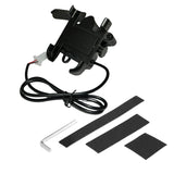 Soporte universal 360° para celular en motocicleta con carga USB integrada — imagen 6 de 7