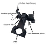 Soporte universal 360° para celular en motocicleta con carga USB integrada — imagen 3 de 7
