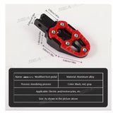 Reposapiés abatibles de aluminio antideslizantes para motocicleta, acabado negro — imagen 3 de 4
