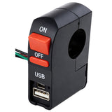 Switch ON/OFF con doble puerto USB para manubrio de motocicleta — imagen 1 de 3