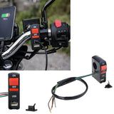 Switch ON/OFF con doble puerto USB para manubrio de motocicleta — imagen 2 de 3
