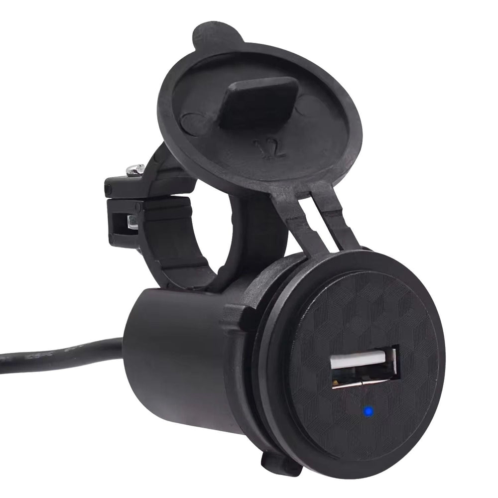 Cargador USB impermeable para moto con montaje en manubrio o retrovisor MTC052