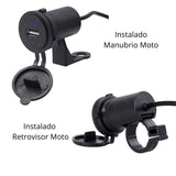 Cargador USB impermeable para moto con montaje en manubrio o retrovisor MTC052 — imagen 3 de 6