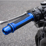 Puños de moto con slider y contrapesos antivibración en azul y negro — imagen 5 de 5