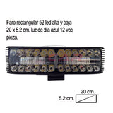 Faro rectangular LED de 52 luces con función alta/baja y DRL azul central — imagen 3 de 6