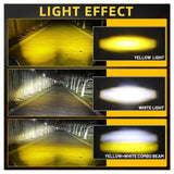Faro LED auxiliar diseño tigre con doble lente lupa, luz blanca y amarilla para moto — imagen 5 de 7