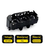 Faro LED auxiliar triple tipo proyector, impermeable y compatible con 12V-24V — imagen 6 de 6