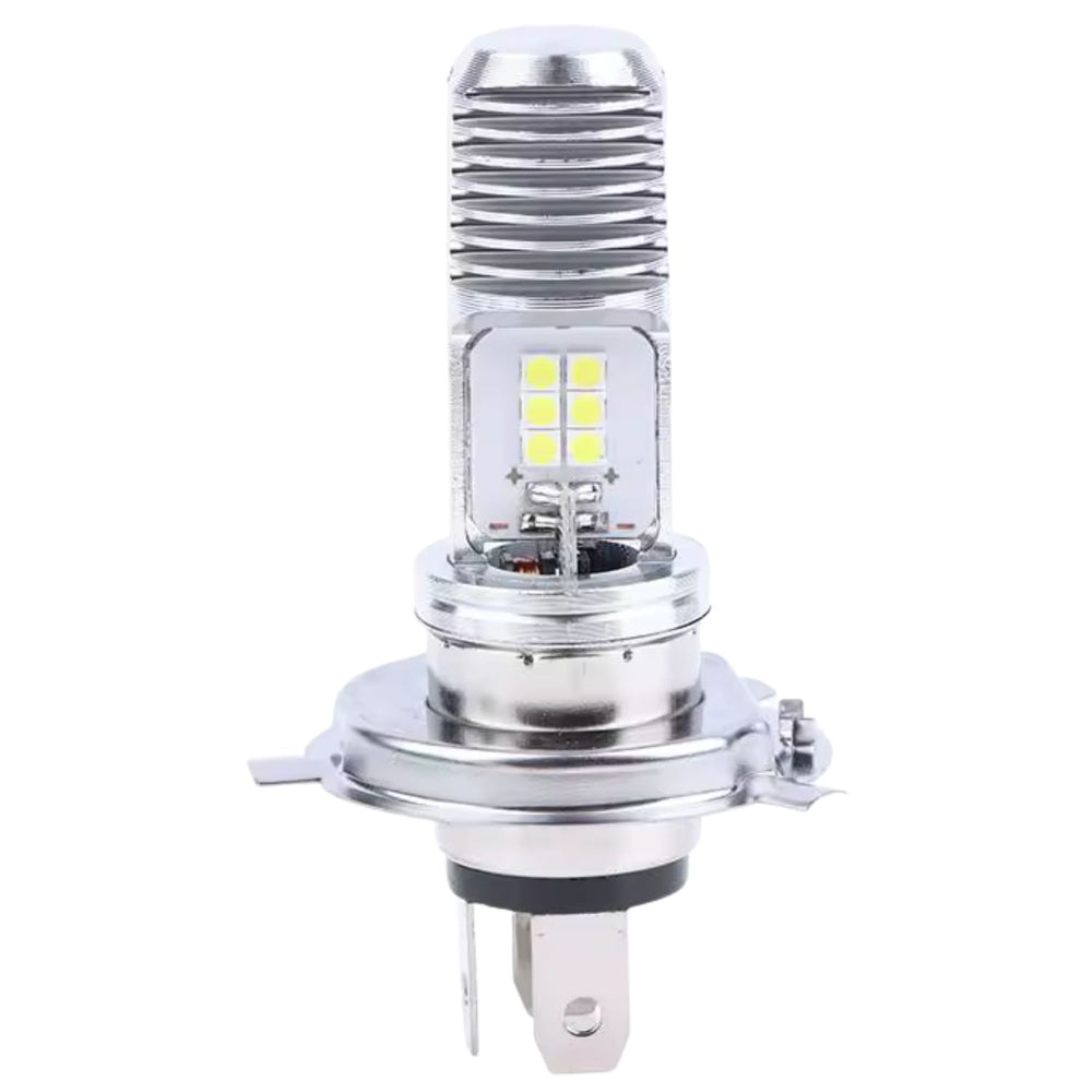 Foco LED H4 alta y baja para faro de moto, cuerpo metálico disipador de calor