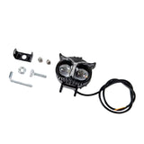 Faro LED tipo búho con tira RGB multicolor y función DRL para moto eléctrica — imagen 4 de 7