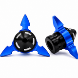 Slider antigolpes tipo shuriken de aluminio para eje de motocicleta — imagen 6 de 7